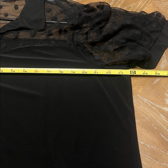 T.J.Maxx Black Sheer Polka Dot Blouse - Picture 6 of 10